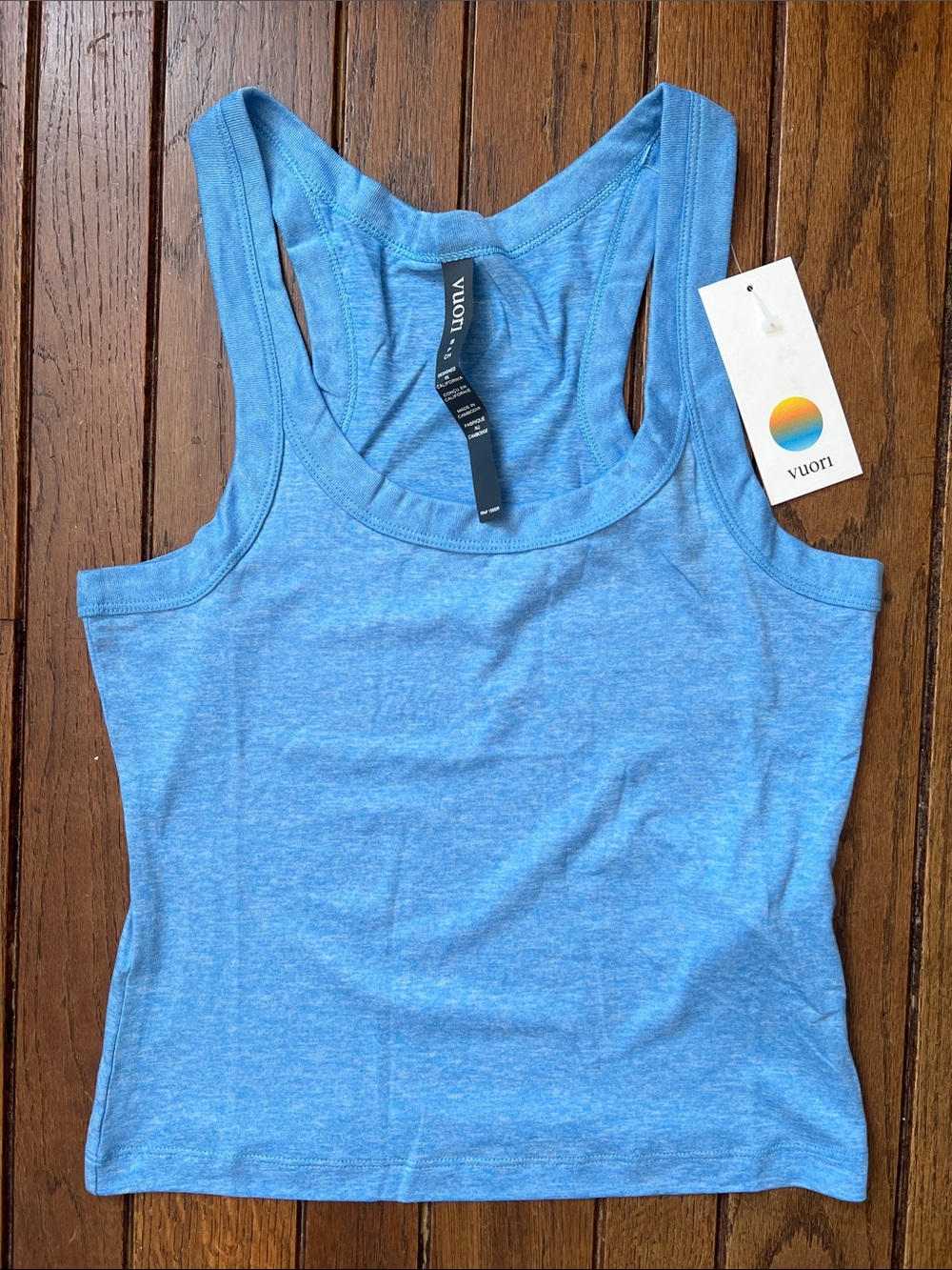 Vuori Oasis Blue Heather Racerback Tank Top Size Small NWT NEW RELEASE
